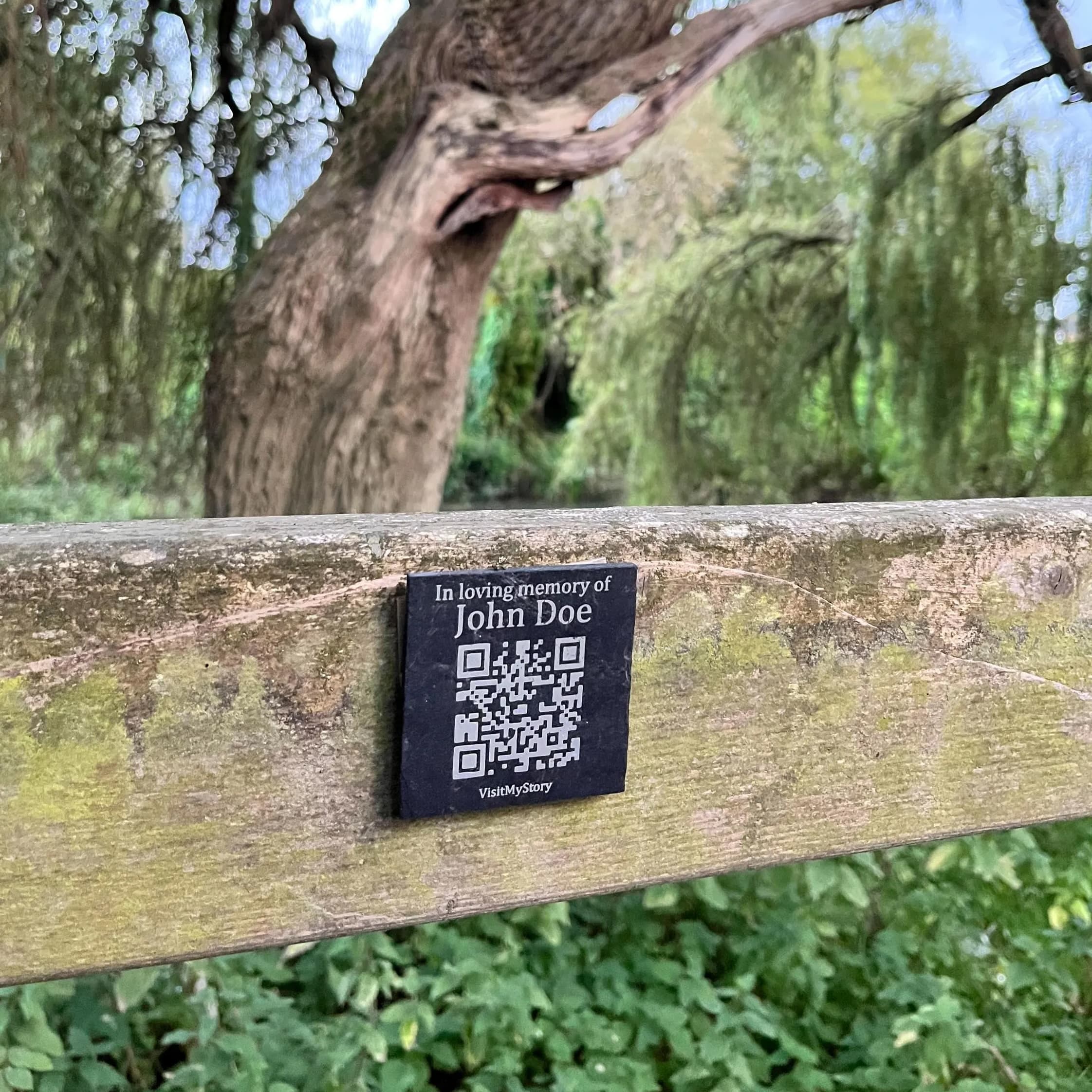 Engraved slate memorial plaque